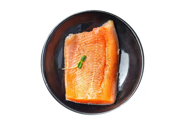 Filé Salmão Peixe Cru Char Frutos Mar Frescos Dietético Saudável — Fotografia de Stock