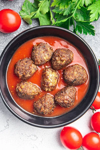 Meatballs Tomato Sauce Meat Beef Veal Pork Lamb Fresh Meal — Stock Photo, Image