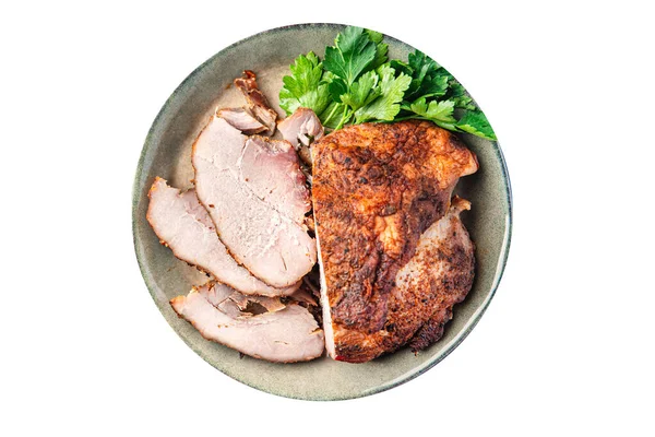 Мясо Запеченные Свинины Домашнее Свежее Блюдо Ветчины Здоровое Питание Диетическая — стоковое фото