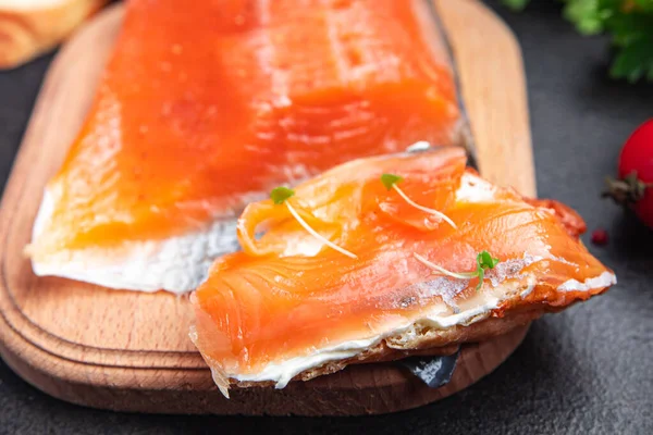 Salmon Slice Slightly Seafood Salted Fish Dietary Meal Food Diet — Stock Photo, Image