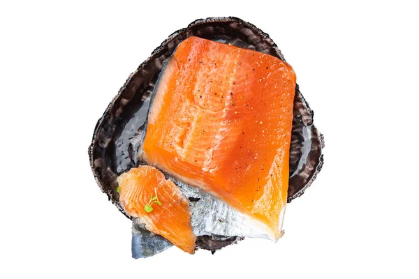 Łosoś Plasterek Lekko Owoce Morza Solone Ryby Dieta Posiłek Jedzenie — Zdjęcie stockowe