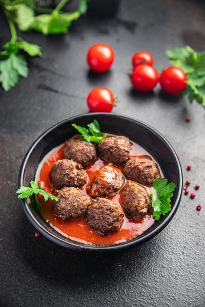 Meatballs Tomato Sauce Meat Beef Veal Pork Lamb Fresh Meal — Stock Photo, Image