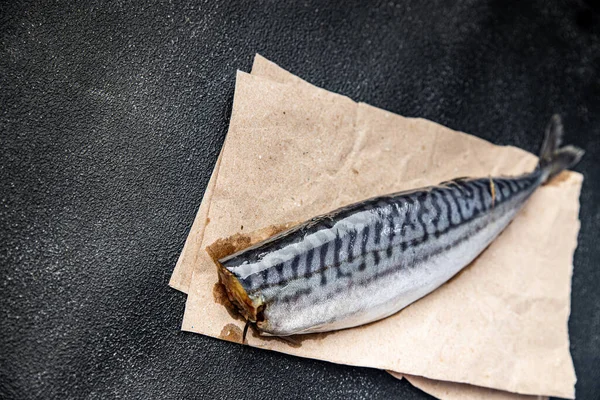 Makrele Fisch Meeresfrüchte Frisch Gesunde Mahlzeit Nahrung Snack Auf Dem — Stockfoto