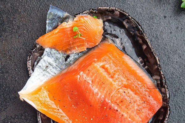 Lax Fisk Skiva Något Skaldjur Saltad Kost Måltid Mat Mellanmål — Stockfoto