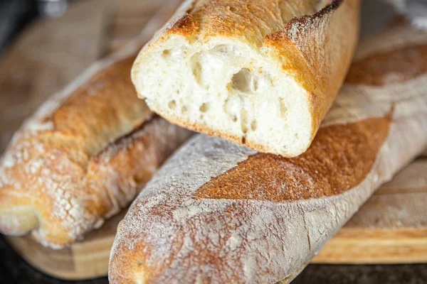 Bageta Francouzský Čerstvý Chléb Čerstvé Porce Zdravé Jídlo Strava Strava — Stock fotografie