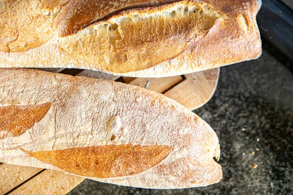 Багет Французский Свежий Хлеб Свежая Порция Здорового Питания Диетическая Закуска — стоковое фото