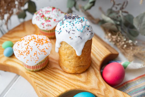 Wielkanocne Ciasto Święto Słodkie Pastrie Deser Święto Prawosławnych Chrześcijan Wielkanoc — Zdjęcie stockowe