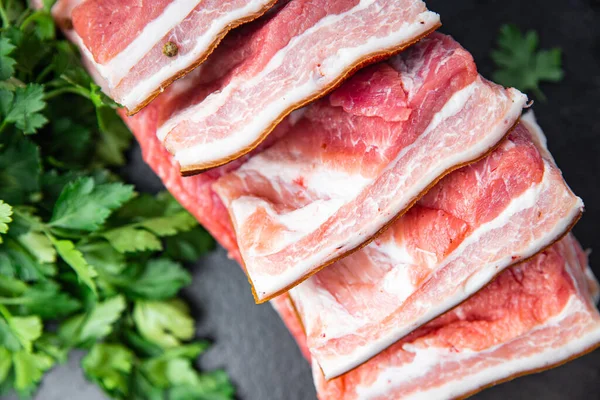 Tocino Cerdo Pedazo Vientre Carne Grasa Manteca Cerdo Carne Fresca —  Fotos de Stock