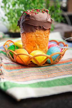 Paskalya pastası Paskalya Kulich tatili ev yapımı tatlı yemeği fotokopisi 
