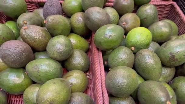 Abacate Haas Fruta Madura Balcão Mercado Loja Refeição Saudável Comida — Vídeo de Stock