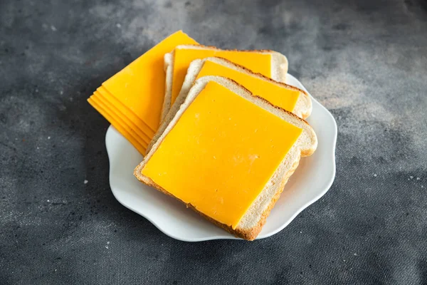 Сыр Бутерброд Чеддер Сыр Мимолетная Свежая Здоровая Еда Еда Закуски — стоковое фото