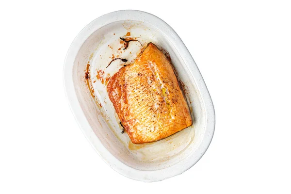 Salmon Fried Red Fish Piece Fresh Healthy Meal Food Snack — Photo