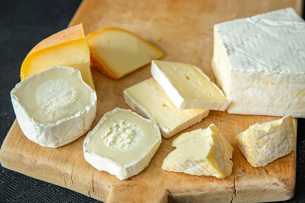 Cheese Assorted Board Cheeses Fresh Goat Sheep Cheese White Powder — Fotografia de Stock