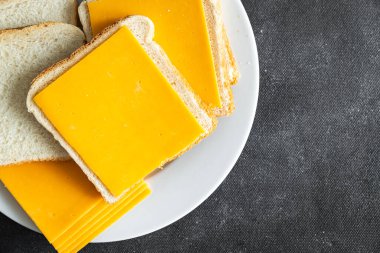 Sandviç peynirli mimolette peyniri taze yemek atıştırmalıkları fotokopi masasında