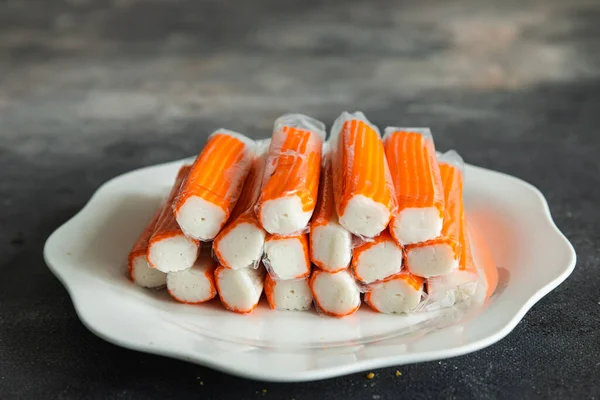 crab stick convenience seafood fast food fresh healthy meal food snack diet on the table copy space food background rustic top view