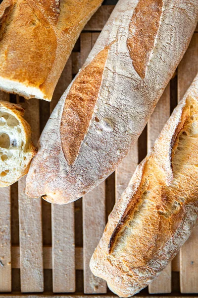 Baguette Bread Seeds French Fresh Meal Food Snack Table Copy — Stock Photo, Image