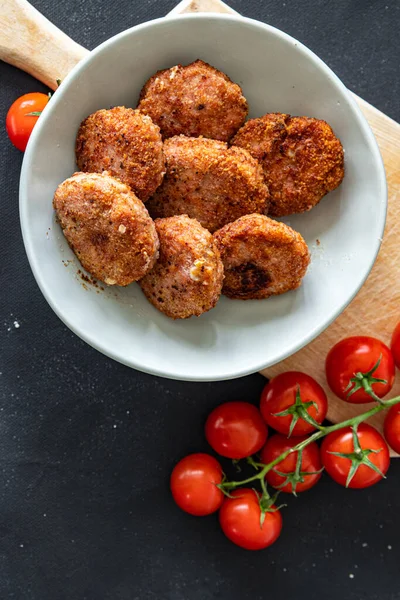 Chuleta Carne Cerdo Carne Res Cordero Pollo Comida Snack Dieta —  Fotos de Stock