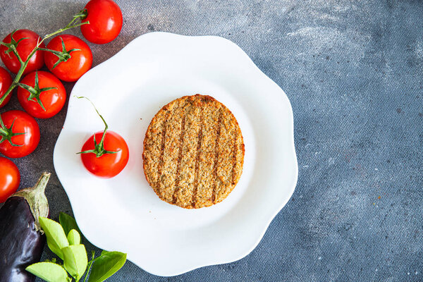 Cutlet Vegetable Soy Meat Seitan Fresh Healthy Veggie Meal Food Stock Picture