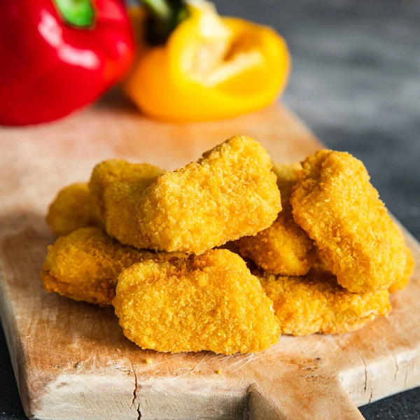 Nuggets Pollo Carne Aves Corral Frita Fresca Comida Saludable Snack — Foto de Stock