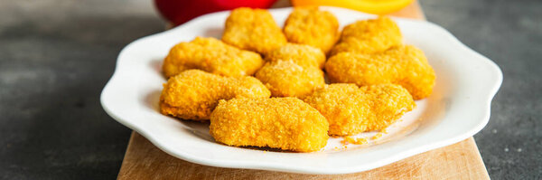 Chicken Nuggets Deep Fried Poultry Meat Fresh Healthy Meal Food Stock Picture