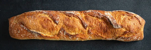 Pão Baguete Fresco Saudável Refeição Comida Lanche Dieta Mesa Cópia — Fotografia de Stock
