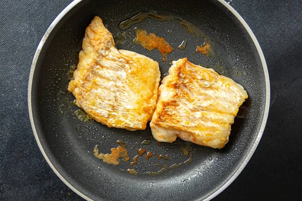 Bacalhau Peixe Frito Frutos Mar Frescos Segundo Prato Refeição Comida — Fotografia de Stock
