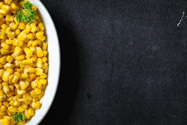 Kukorica Tányéron Főtt Kész Enni Friss Egészséges Étel Snack Diéta — Stock Fotó