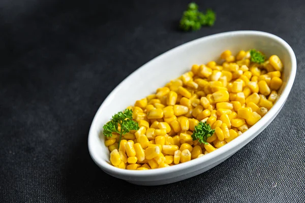 Kukorica Tányéron Főtt Kész Enni Friss Egészséges Étel Snack Diéta — Stock Fotó