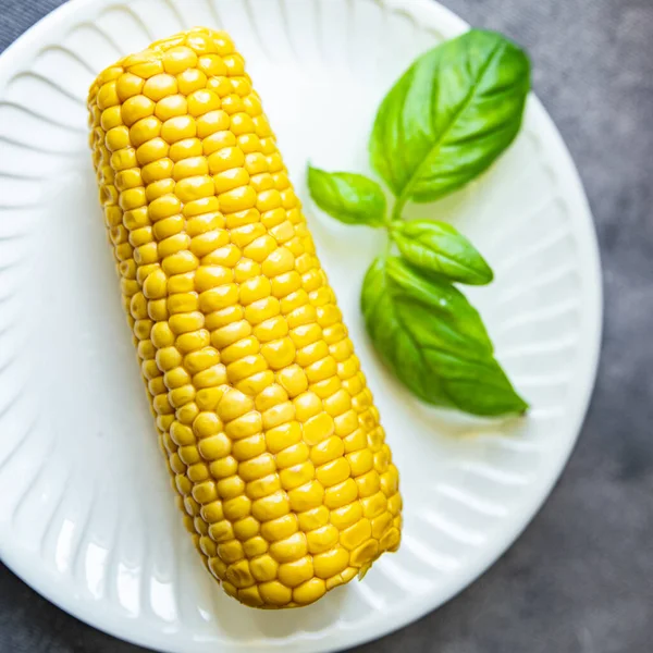 Főtt Cob Kukorica Konyha Friss Egészséges Étel Étel Snack Diéta — Stock Fotó