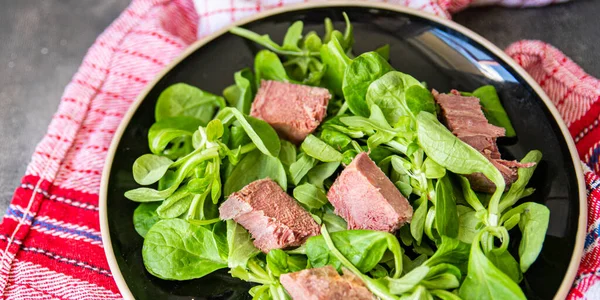 Salad Lidah Babi Kelopak Salad Hijau Campuran Masakan Segar Makanan — Stok Foto
