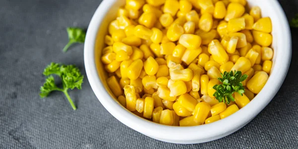 Corn Plate Boiled Fresh Healthy Meal Food Snack Diet Table — ストック写真