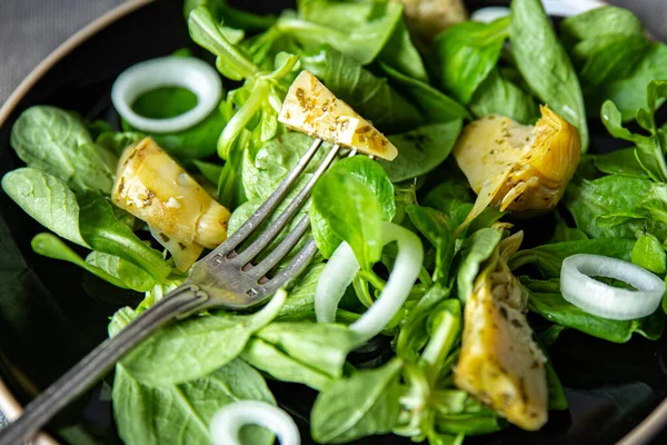 Artisjok Salade Groene Bladeren Mix Verse Gezonde Maaltijd Voedsel Snack — Stockfoto