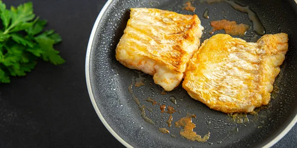Peixe Frito Peixe Fresco Marisco Bacalhau Peixe Segundo Prato Refeição — Fotografia de Stock