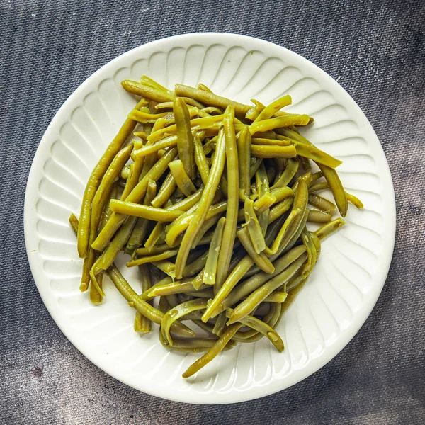 Green Beans Boiled Bean Ready Eat Fresh Healthy Meal Food — ストック写真