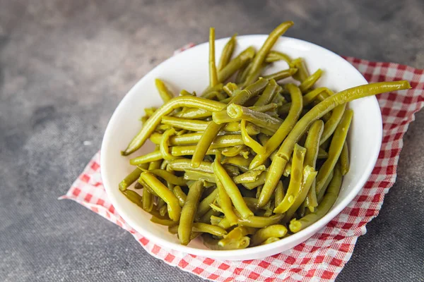 Green Beans Boiled Bean Ready Eat Fresh Healthy Meal Food — ストック写真