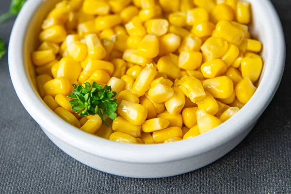 Corn Maize Plate Boiled Ready Eat Fresh Healthy Meal Food — Foto de Stock
