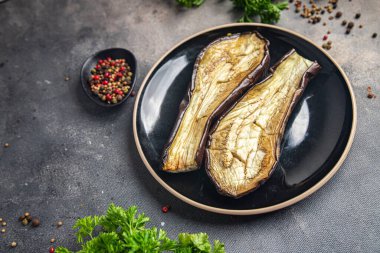 Patlıcan, taze sebze, sağlıklı yemek, atıştırmalık diyet. Fotokopi, uzay, arka plan, kırsal üst görüş, vejetaryen diyet, vejetaryen ya da vejetaryen yemeği.