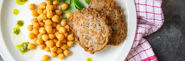 Vegetable Cutlet Chickpeas Lentils Veggie Healthy Meal Food Snack Diet — Stockfoto