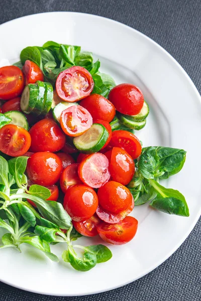 Salad Cherry Tomatoes Fresh Dish Healthy Meal Food Snack Diet — Photo