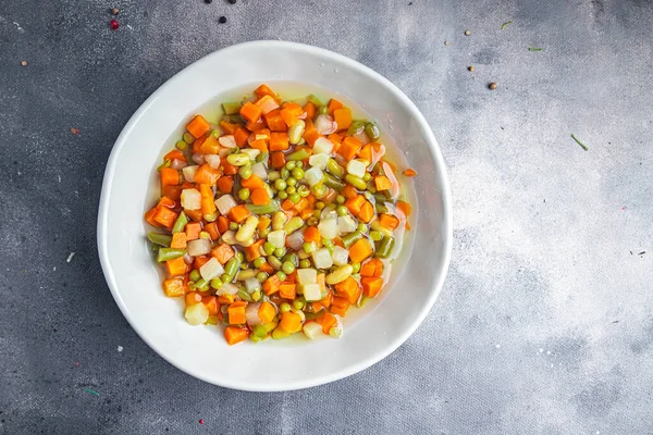 Mix Vegetables Cut Cubes Beans Peas Green Beans Carrots Celery — Stockfoto
