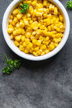 corn plate maize boiled fresh healthy meal food snack diet on the table copy space food background rustic 