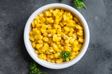 corn plate maize boiled fresh healthy meal food snack diet on the table copy space food background rustic 