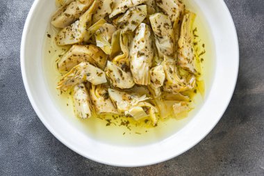 artichoke fruit canned fresh healthy meal food snack on the table copy space food background 