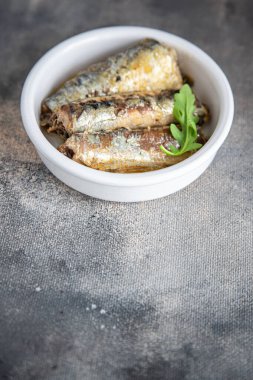 canned sardine seafood fish fresh meal food snack on the table copy space food background