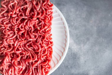 raw minced meat pork, beef, lamb cuisine fresh meal food snack on the table copy space food background