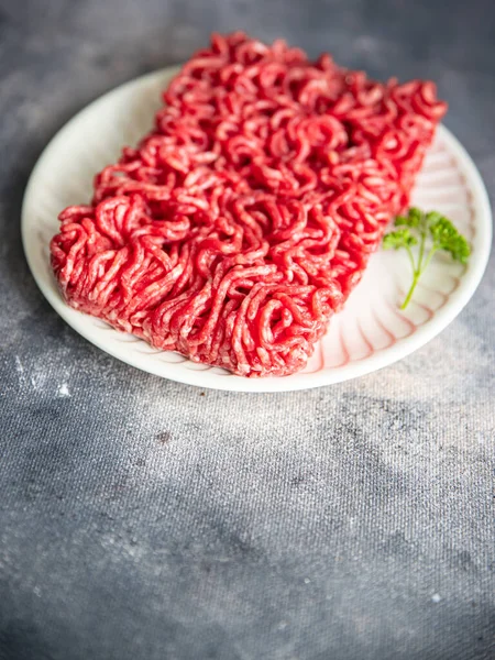 Raw Minced Meat Pork Beef Lamb Cuisine Fresh Meal Food — Foto Stock