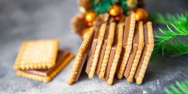 christmas cookie sweet dessert New Year holiday meal food snack on the table copy space food background