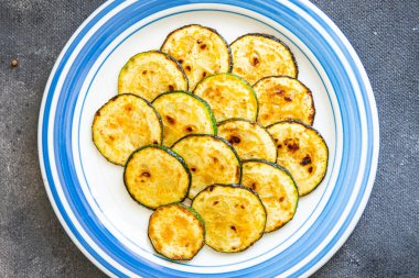 zucchini fried vegetable fresh healthy meal food snack on the table copy space food background 
