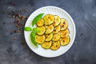 zucchini fried vegetable fresh healthy meal food snack on the table copy space food background 