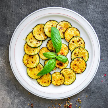 zucchini fried vegetable fresh healthy meal food snack on the table copy space food background 
